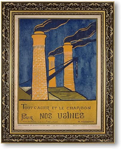 Vintage Framed Industrial Factory Canvas Print Oil Paintings Reproduction World Classics Retro Wall Art Poster Painting Pictures Wall Decor Funky