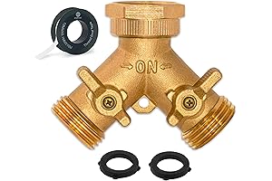 Morvat Brass Spigot: Heavy-Duty Dual-Way Y Splitter for Your Outdoor Watering Needs