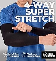 Vista 4 de Mangas de brazo de protección solar UV para hombres y mujeres, manga de enfriamiento de compresión deportiva UPF 50, base de cáncer de piel