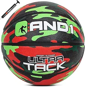 AND1 Ultra Grip Basketball: Official Regulation Size 7 (29.5 inches) Rubber- Deep Channel Construction Streetball, Made for Indoor Outdoor Basketball Games