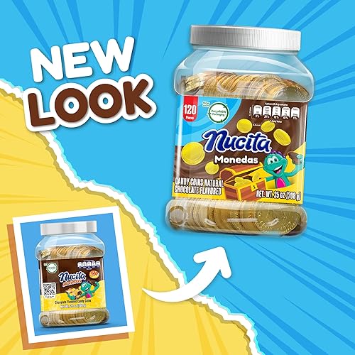 Miniatura 7 de Nucita Monedas - Tarro de oro, monedas de caramelo con sabor a chocolate, 120 monedas, 25 onzas (paquete de 1)