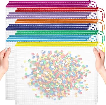 YOPCDJ 20pcs Mesh Zipper Pouch Bags, Puzzle Bags, A3 17x12 Inches Large Reusable Pouches for Organizing Classroom and Storage, Extra Large Zipper Pouch, Board Game Storage