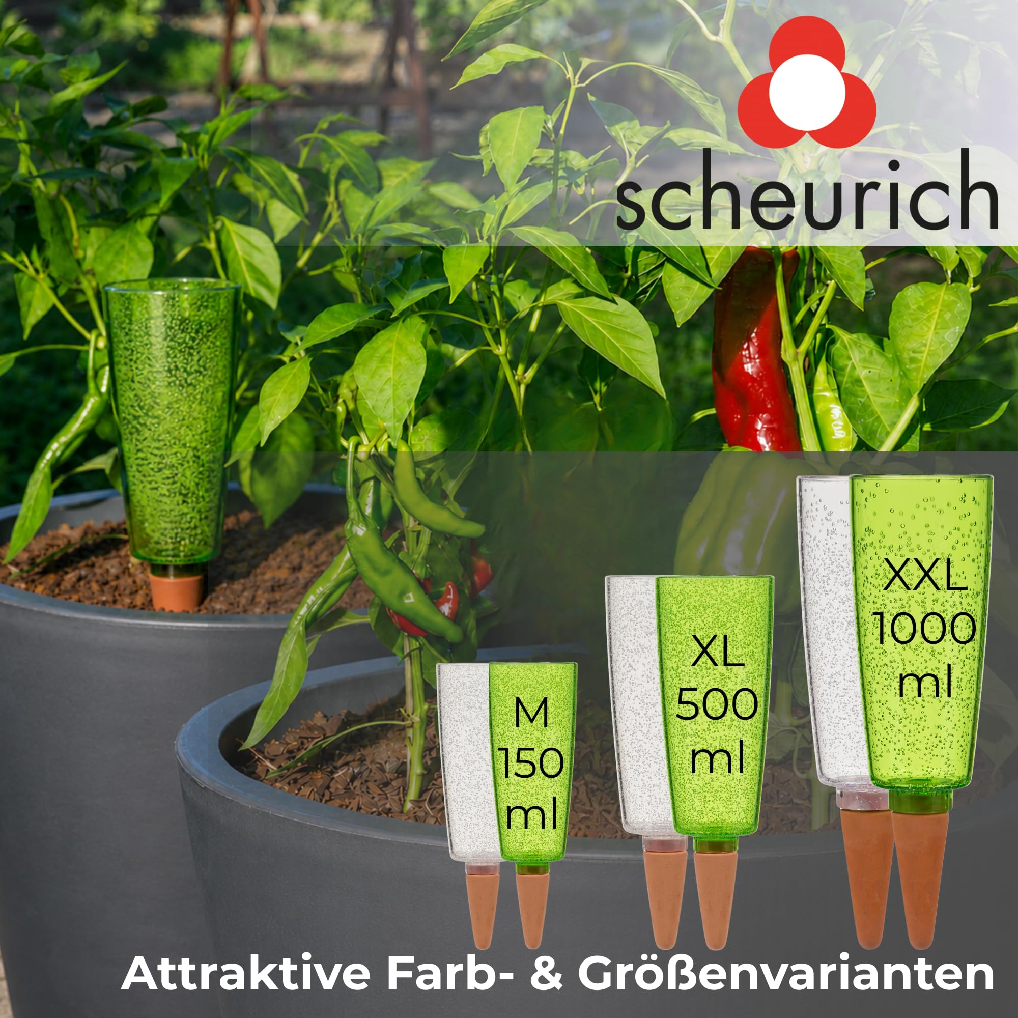 Scheurich Copa M Bewässerung Wasserspender Bewässerungskugel grün transparent (8, Grün)