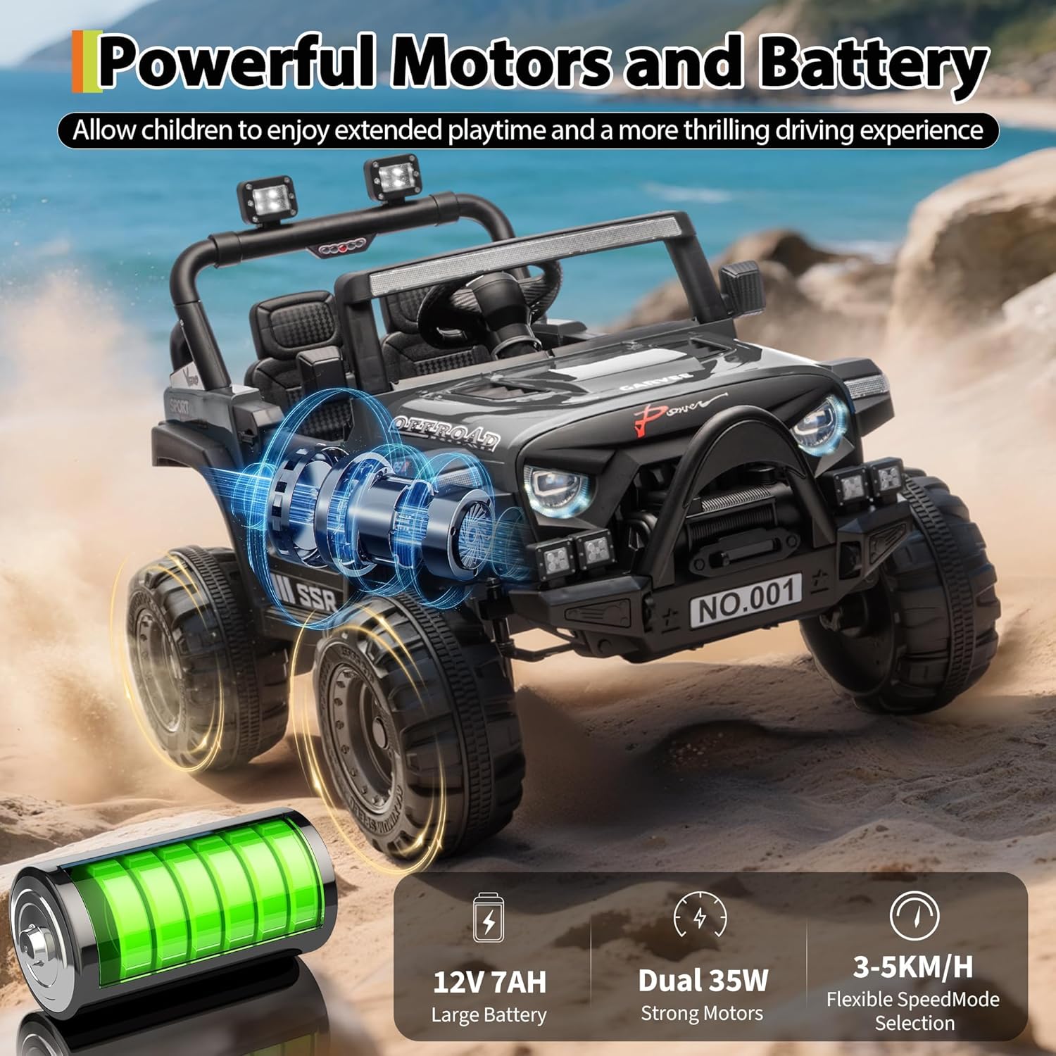 12V Kids Electric Ride on Car, Toddler Electric Vehicle with Parent Remote Control, Safety Seat Belt, Lockable Doors, Spring Suspension & Bluetooth Music, Battery Powered Ride on Toy for 3-8 Years Old