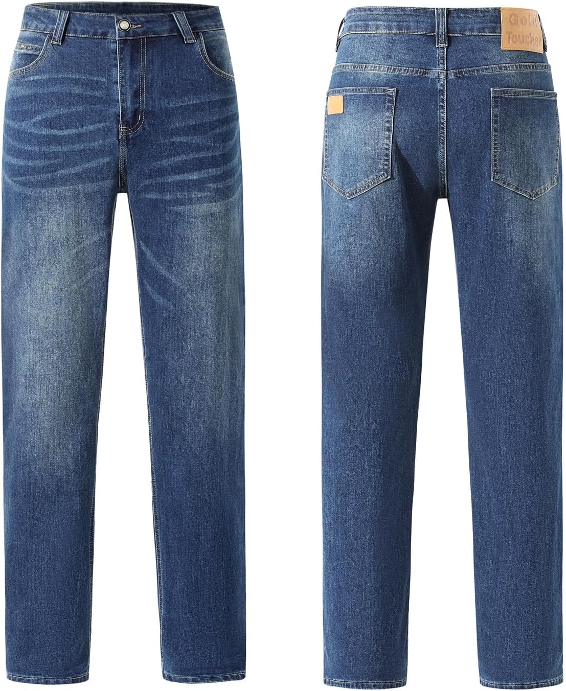 Men's Stretch Relaxed Fit Straight Slim Fit Cotton Blend Fashion Comfort Denim Pants Jeans - Image 3