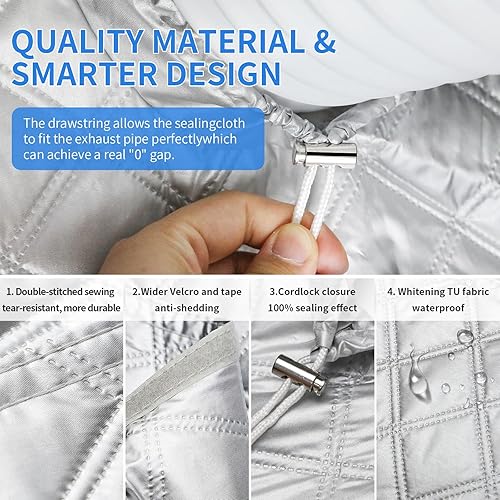 Miniatura 8 de FSEN Kit de sellado portátil para ventana de CA, barrera de ventana de alta resistencia con orificio ajustable, impermeable sin taladros y ajuste