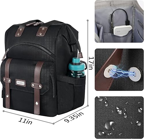 Miniatura 5 de FALANKO Mochila para laptop para mujer, doctora de trabajo, profesora, enfermera, amplia abierta, universidad, 15.6 pulgadas, con puerto de carga