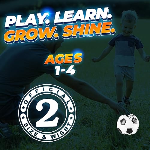 Miniatura 5 de Balón de fútbol tamaño 2  (paquete de 1 o 4) pelotas de fútbol de tamaño oficial con bomba  Clásico negro y blanco para niños, jóvenes y niños