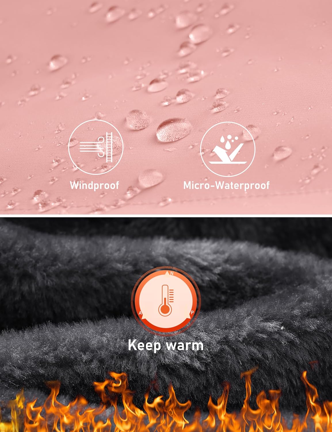 Girls Winter Coats with Removable Hood Waterproof Windproof Warm Fleece Zip Up Outerwear Jackets with Zip Pockets