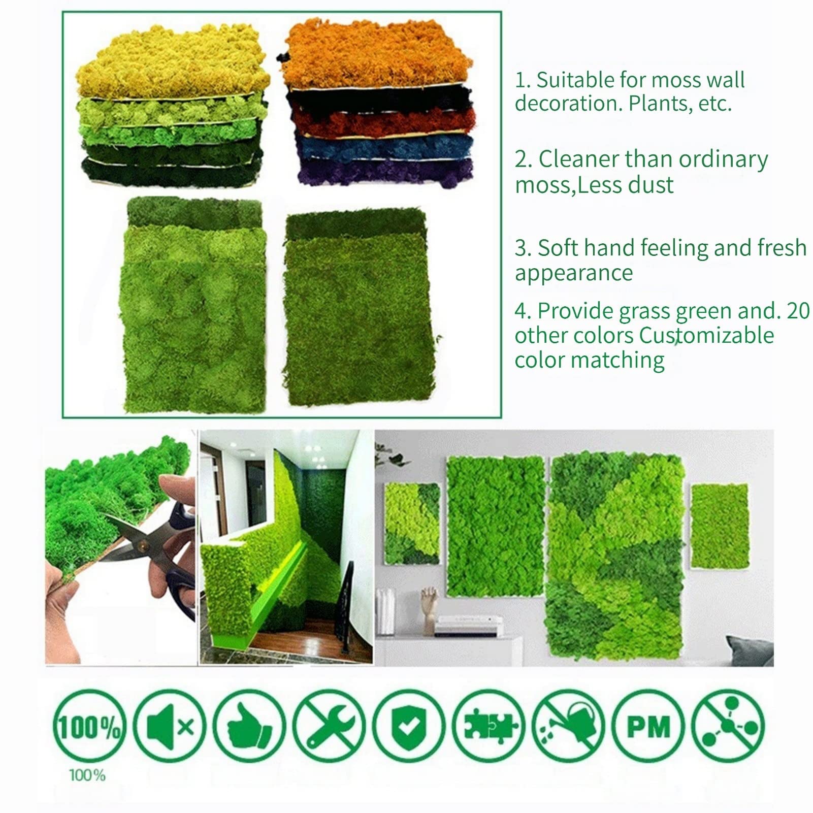 KRE 1 Pack of Floral Moss Green and Brown for DIY Crafting Holiday Wreaths Arrangements and Plants