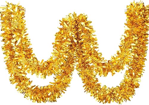 Miniatura 5 de WILLBOND - Guirnalda de espumillón metálica decorativa de 26.2 pies para árbol de navidad, fiestas de cumpleaños, bodas y navidad
