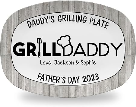 Personalized BBQ Grilling Platter, Fathers Day Grilling Plate, Grilling Platter, Dads Grilling Plate - Grill Daddy
