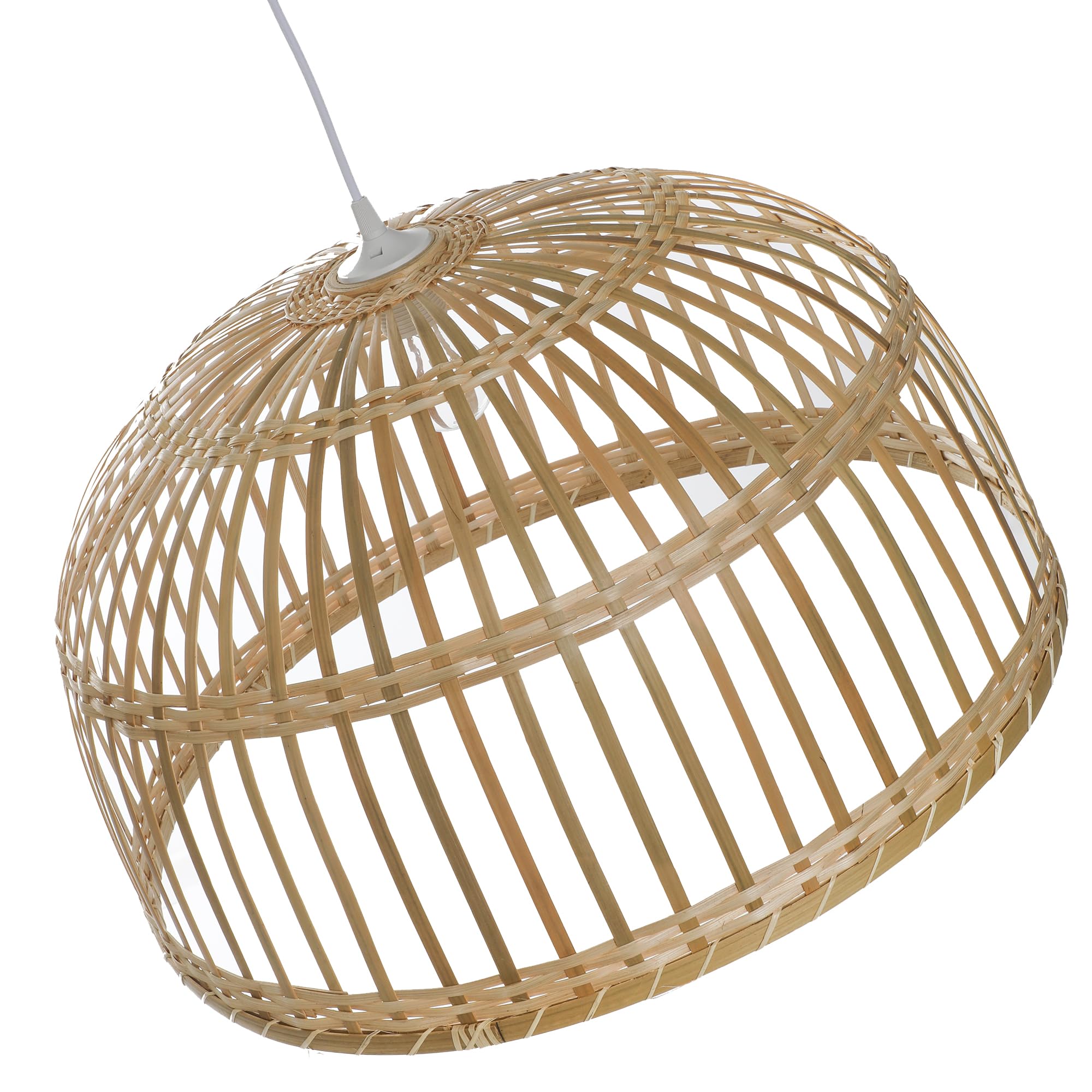 Lampada A Sospensione In Bambù LUSSIOL Phuket - Naturale ø 40 Cm - Stile Bohémien
