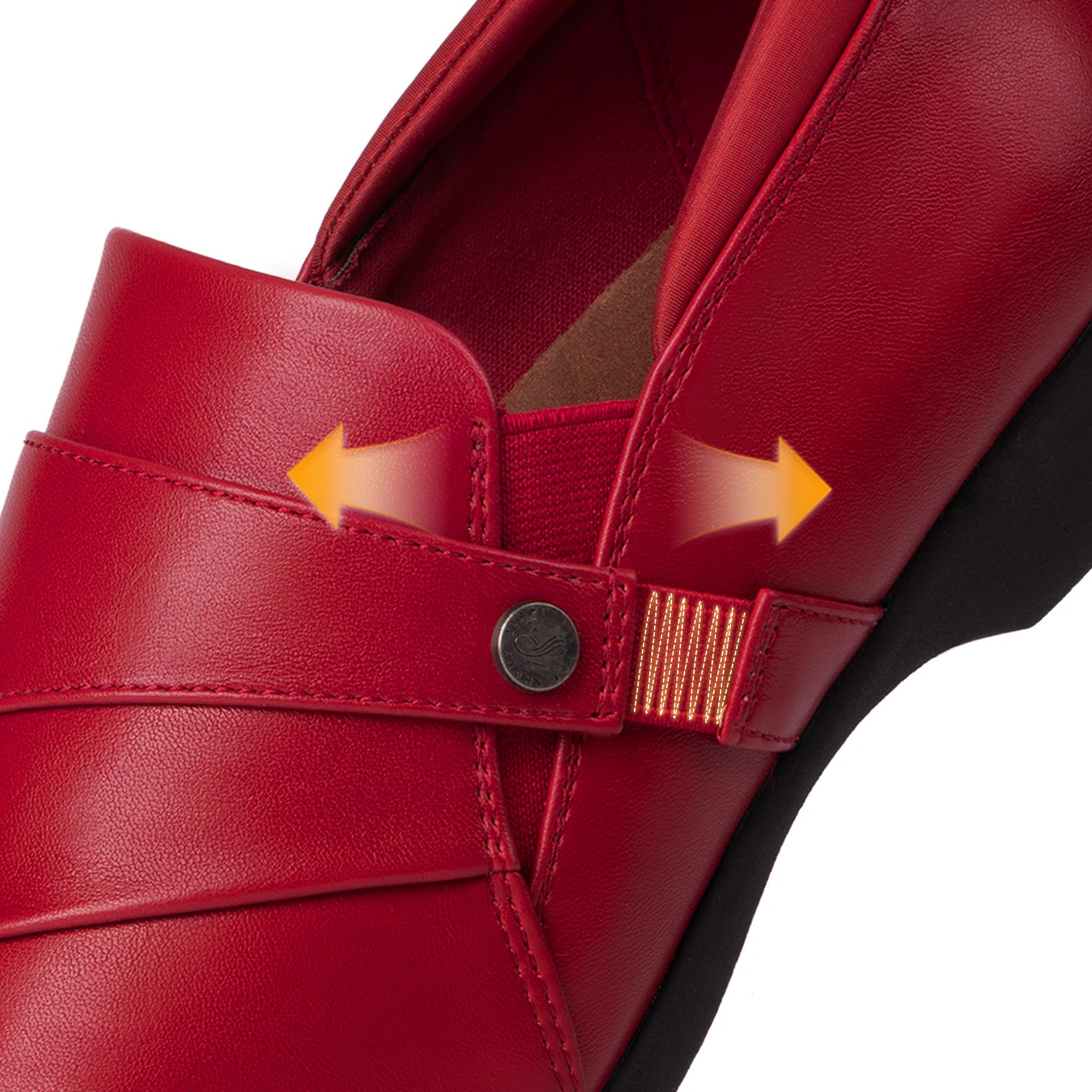 DREAM PAIRS Mokasyny dla kobiet wsuwane Komfortowe eleganckie mokasyny do pracy biurowej Mokasyny biznesowe i casualowe z ekoskórą, okrągły przód z podparciem sklepka, Czerwony, 41 EU