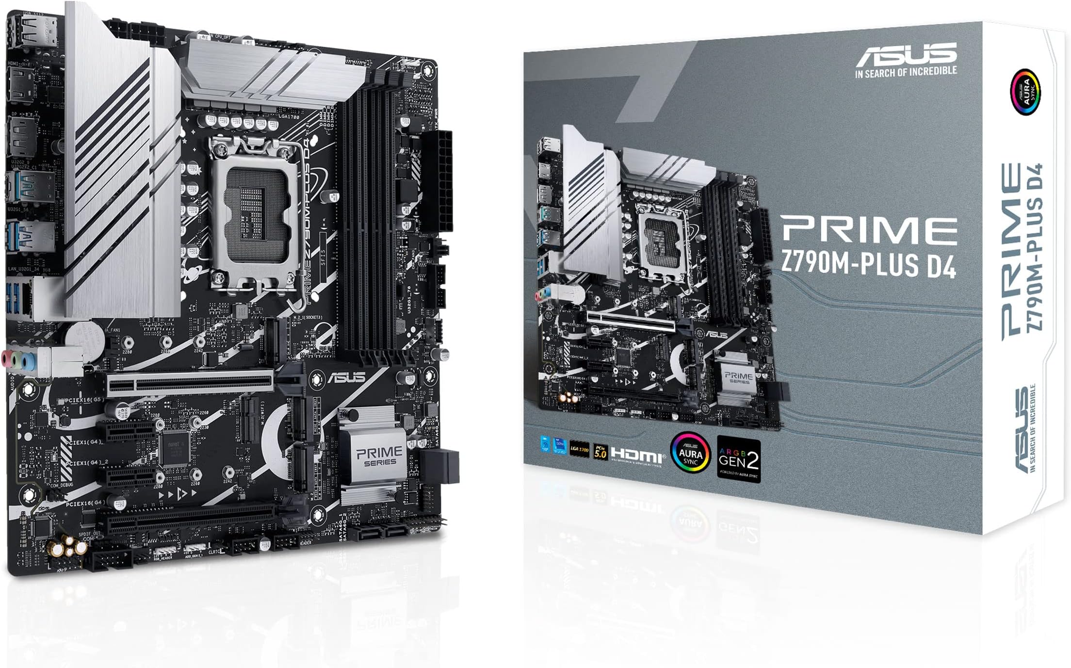 ASUS Prime Z790M-Plus D4 LGA 1700(Intel 14th,12th&13th Gen) microATX Motherboard (PCIe 5.0, 3xM.2 Slots,10+1 DrMOS,DDR4,1Gb LAN,USB 3.2 Gen 2x2 Type-C,Front USB 3.2 Gen 1 Type-C,Thunderbolt 4 USB4)