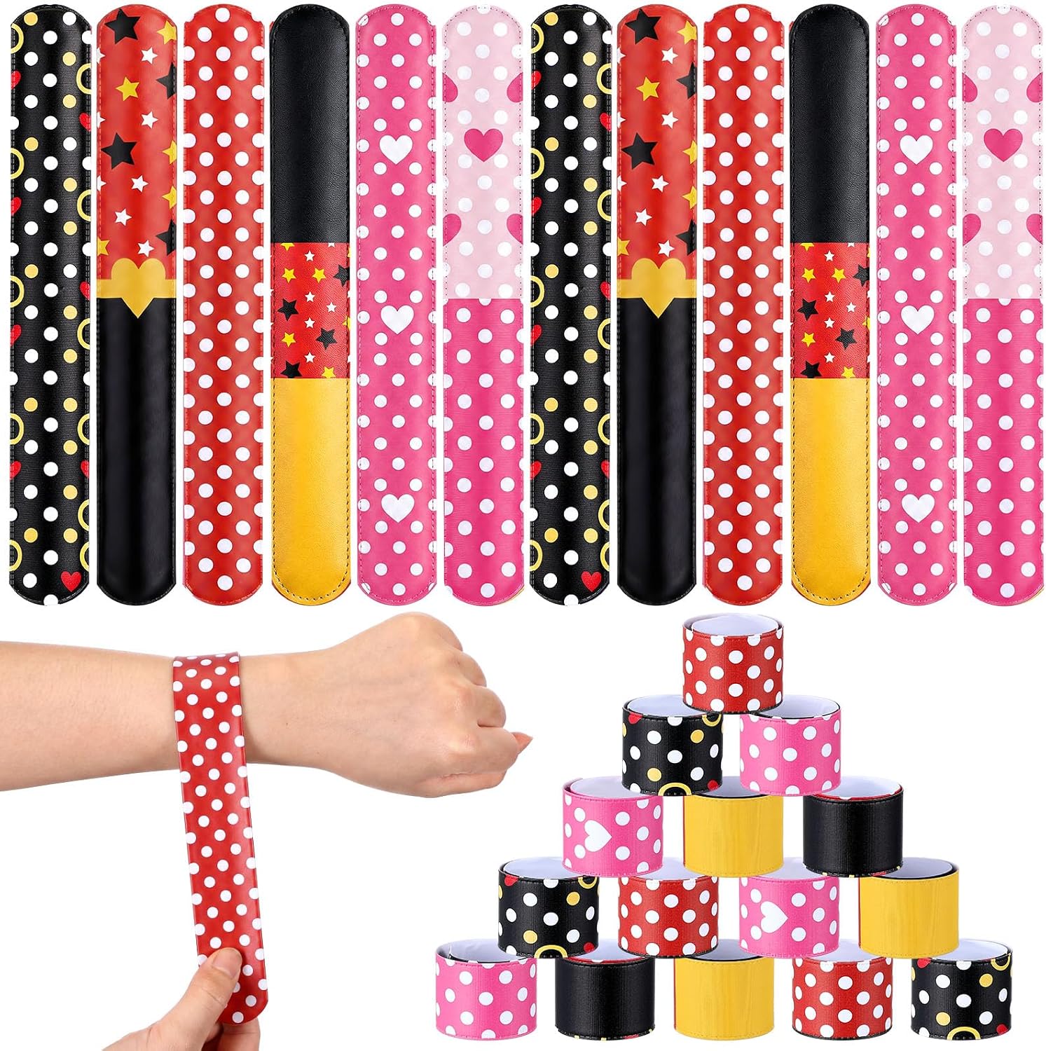 Kenning 24 Pcs Anime Birthday Party Slap Wristband Orange Bracelets