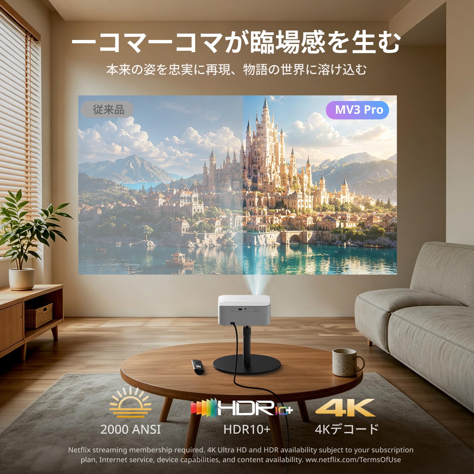 Amazon.co.jp: プロジェクター家庭用 天井投影 自動台形補正 オート