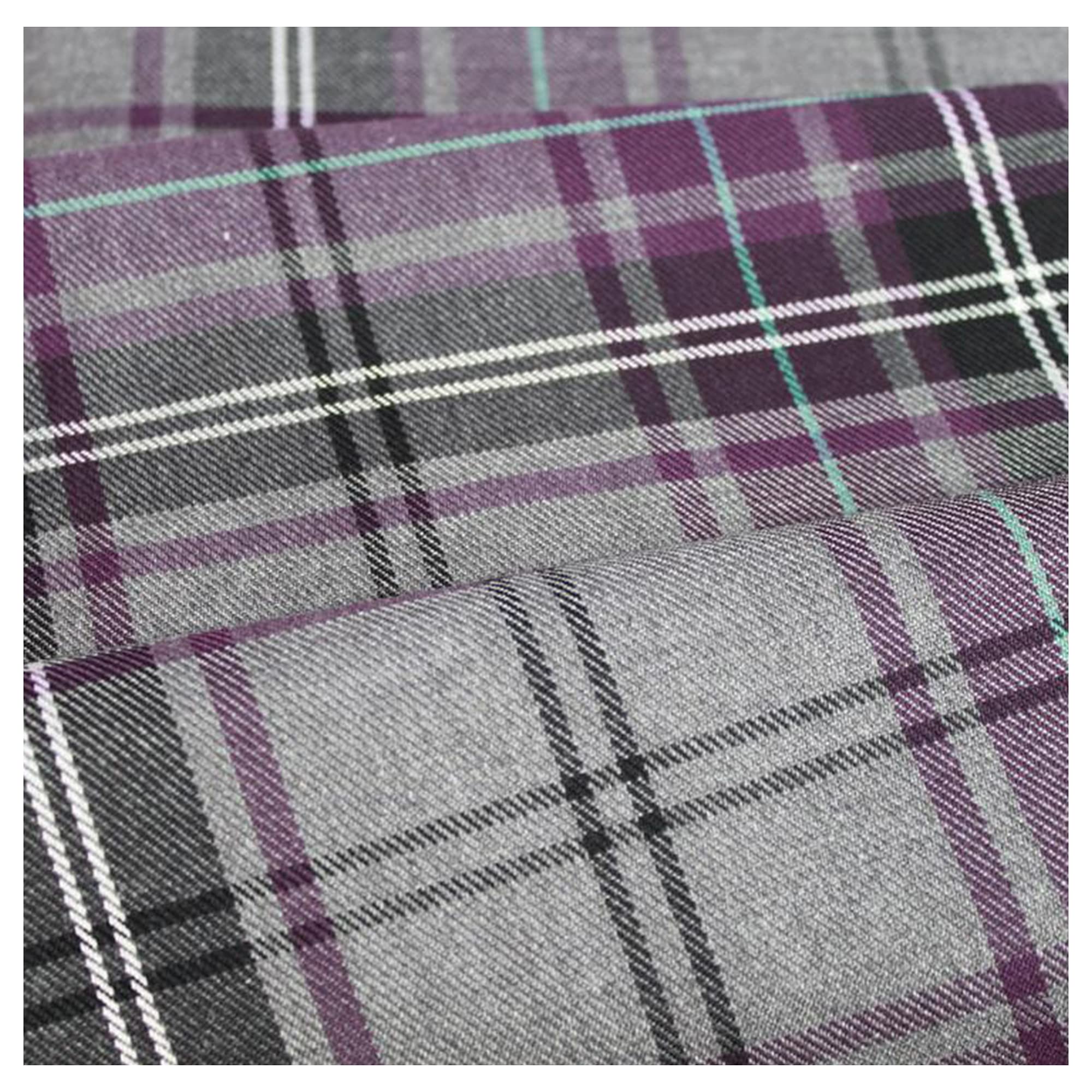 FABRICS KING ONLINE Scottish Fashion Tartan Plaid Check Polyviscose Woven Fabric, Craft & Dress 58" | 145cm Wide | Decoration, Kilt, Skirt, Bridal Material | Sold by The Metre (FASHION PURPLE)