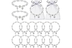 Religious Rosary Bead Bracelets for First Communion Favors 