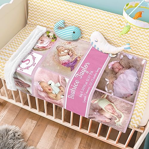 Miniatura 11 de Manta de bebé personalizada para niños y niñas, mantas de bebé unisex personalizadas con nombre e imagen, regalos para recién nacido, nueva mamá