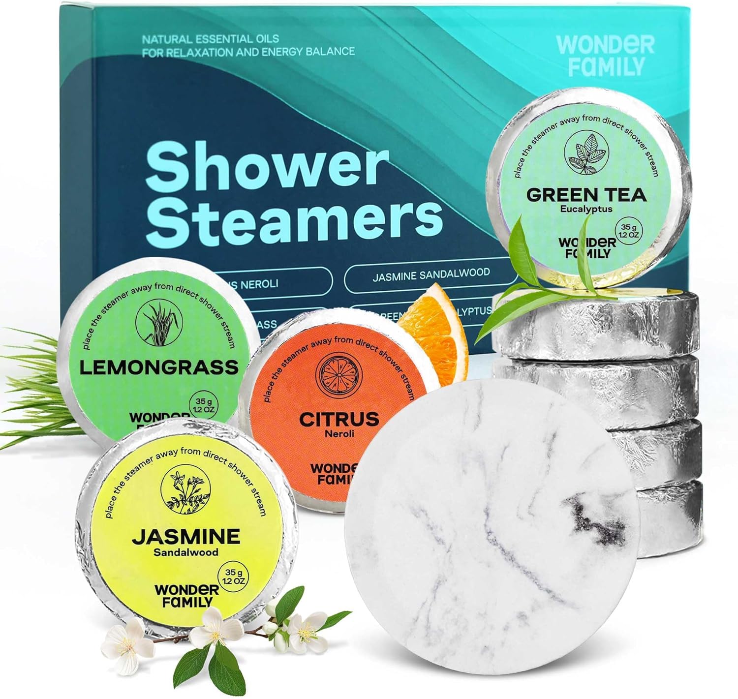 Refillable Shampoo - Conditioner and Body Wash - Aromatherapy Shower Steamers Gift Set for Women & Men