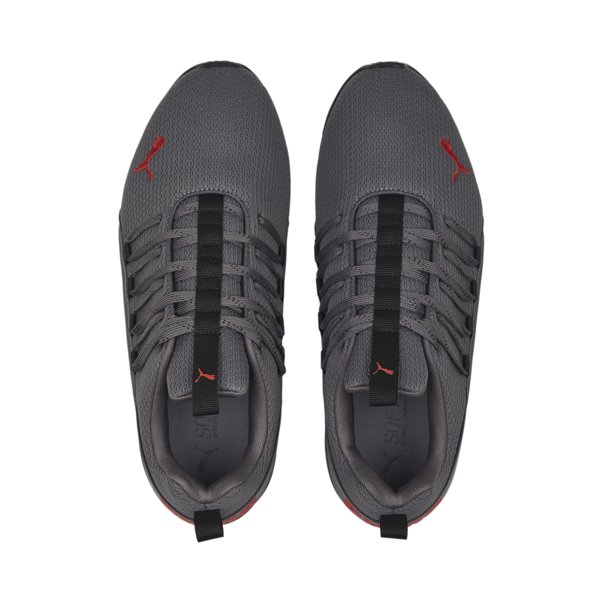 PUMA Zapatillas de Running Hombre Axelion Refresh 41, Black Cool Dark Gray Red