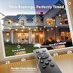 addlon Outdoor String Lights 100FT G40 with Remote, 50+4 LED Shatterproof Bulbs, Dimmable Patio Globe Lights Waterproof, Hanging Outside Lighting for Backyard, Garden, Deck, Balcony, Porch, Decor