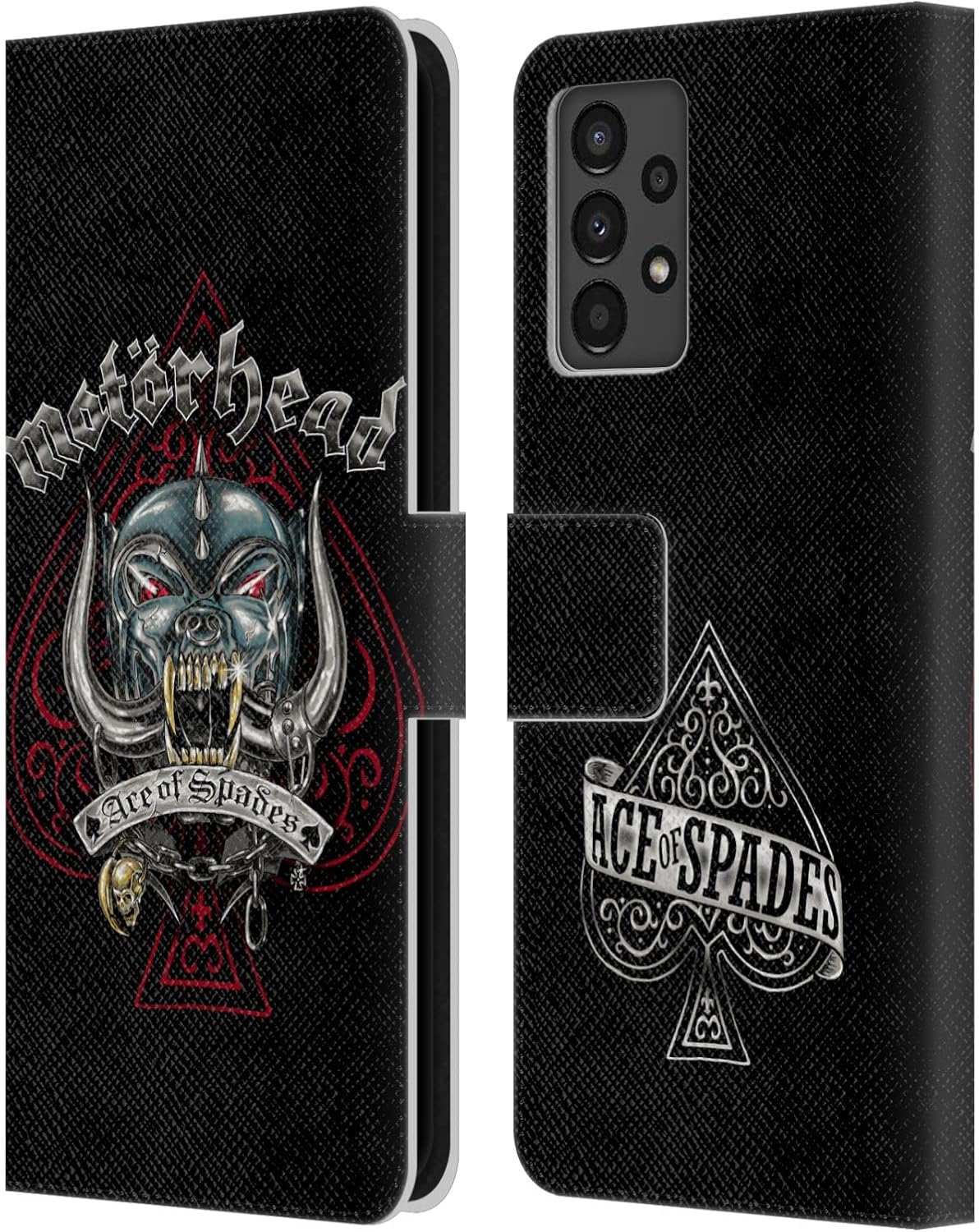 Head Case Designs Officially Licensed Motorhead Ace of Spades Dog Graphics Leather Wallet Case Compatible with Samsung Galaxy A13 (2022)