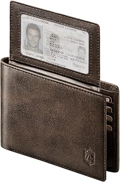 Zitahli Wallet for Men 12 Card Holder Slim Rfid Leather 2 ID Window Wallets With Gift Box Mens Accessories