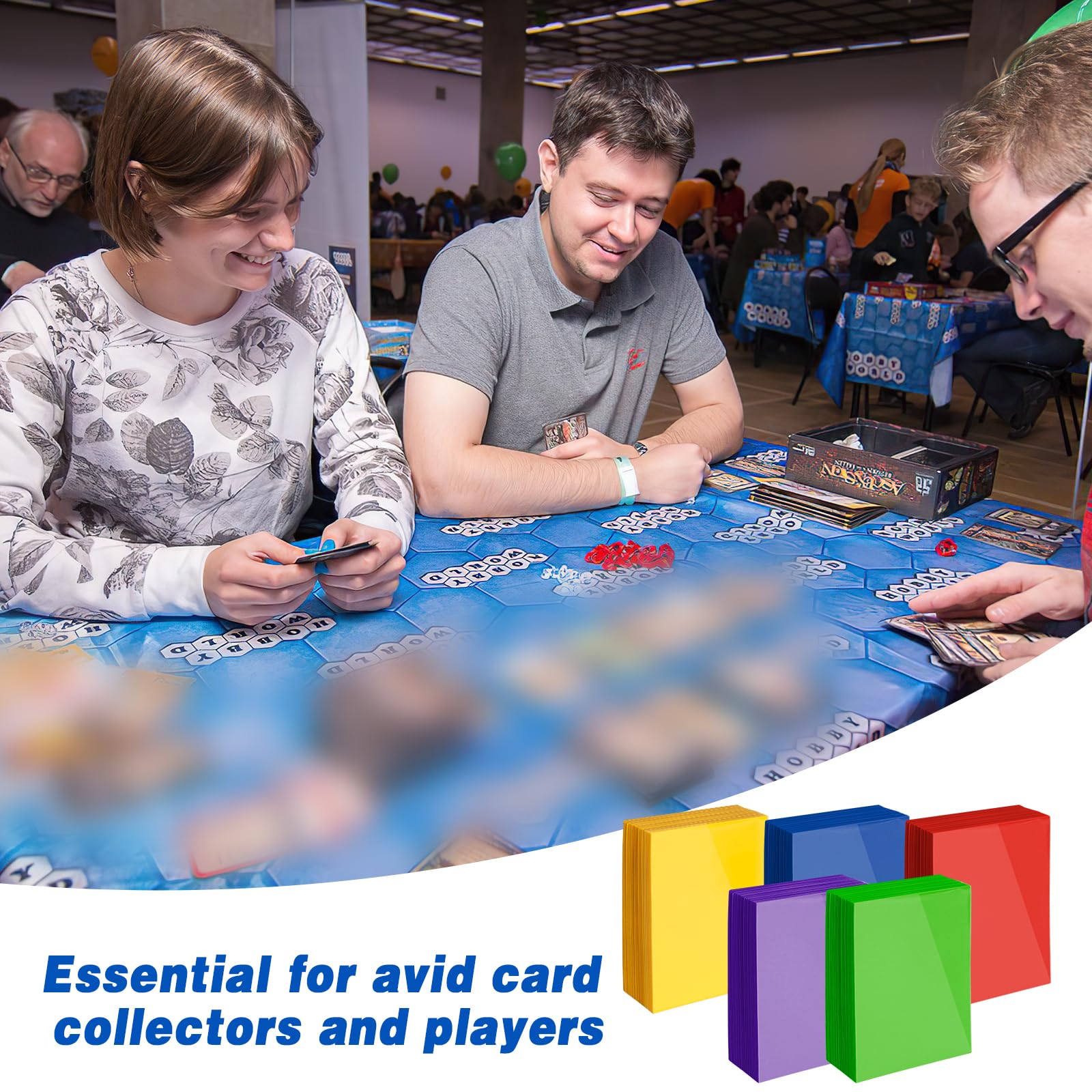 500 Pezzi Buste Proteggi Carte, 66 x 91mm Bustine trasparenti carte, Card Sleeves Custodie Morbida per Dimensioni Standard Varie Carte da Collezione Giochi di Carte Collezionabili(5 Colori)