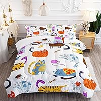 Vista 25 de Juego de edredón de unicornio para niñas, juego de ropa de cama de mariposa, juego de edredón de arco iris, tamaño individual con 1 edredón y 2