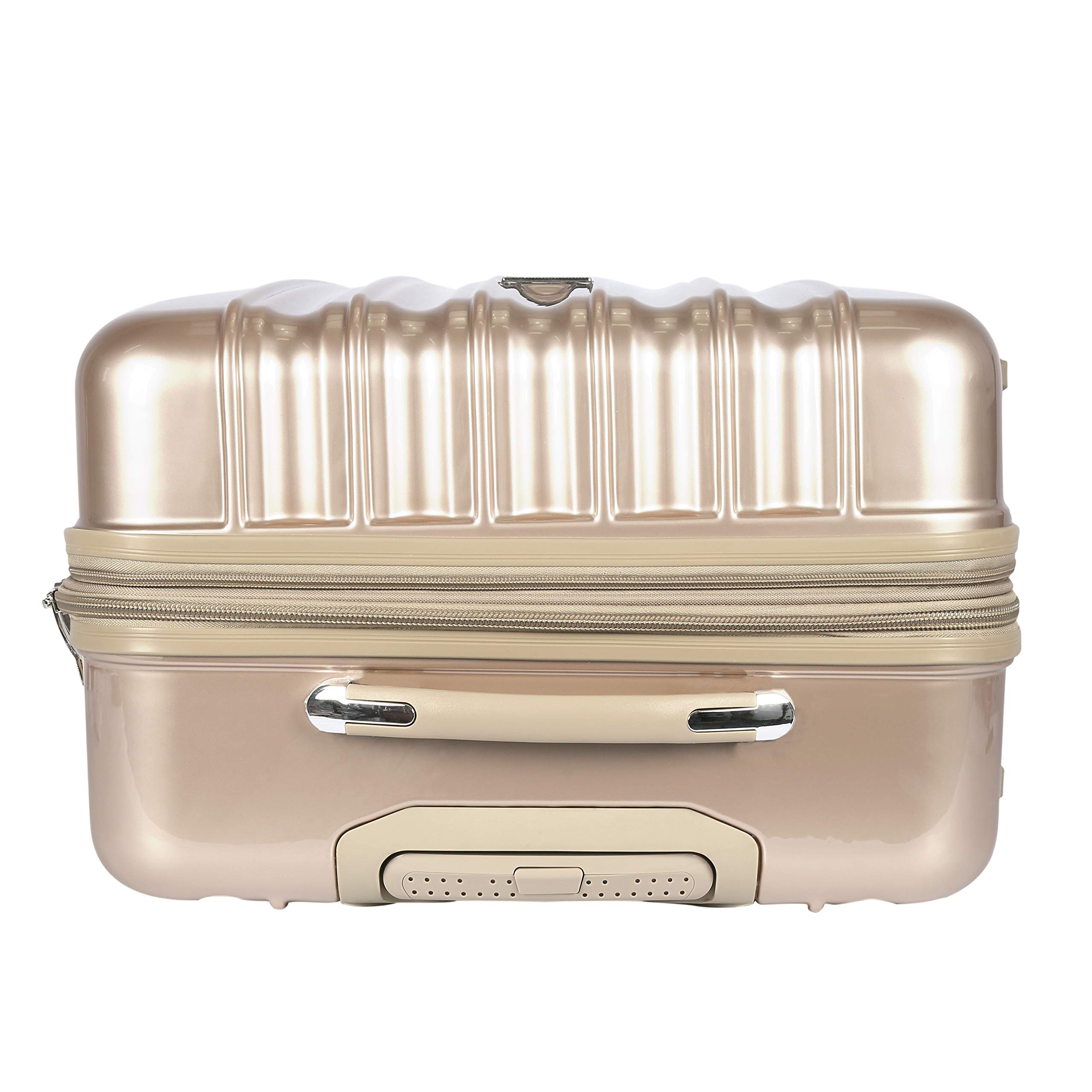 kensie Women's Alma Hardside Spinner Luggage, Pale Gold, 3 Piece Set