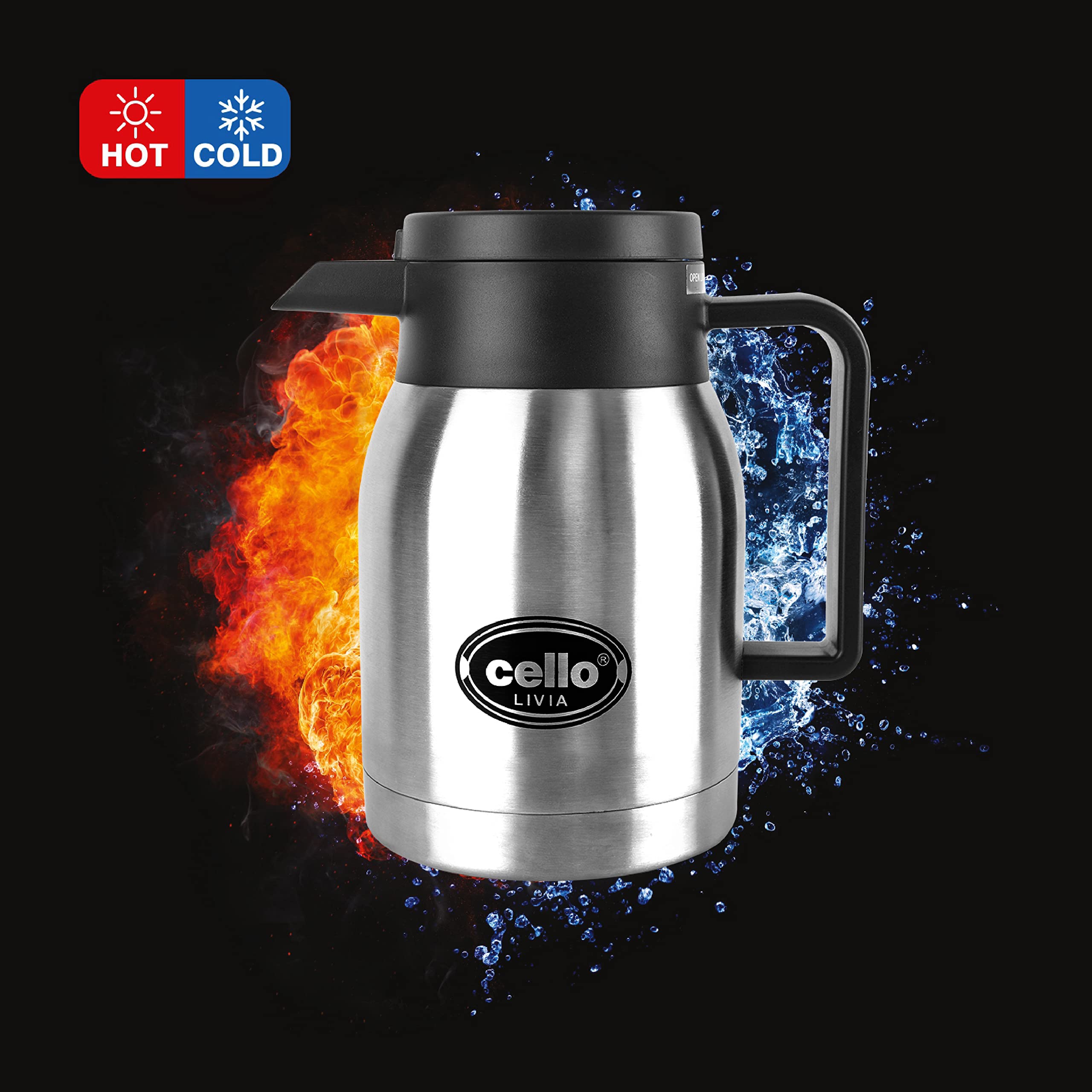 Cello Livia Stainless Steel Carafe, 350ml, Silver - Image 4 thumbnail