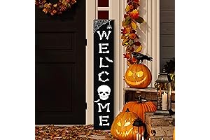 Vibrant Halloween Porch Welcoming Sign