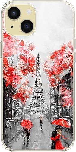 Miniatura 4 de Blingy's Funda para iPhone 15, bonita torre Eiffel estilo lindo París paisaje escénico pintura arte diseño de TPU suave funda protectora de 6.1