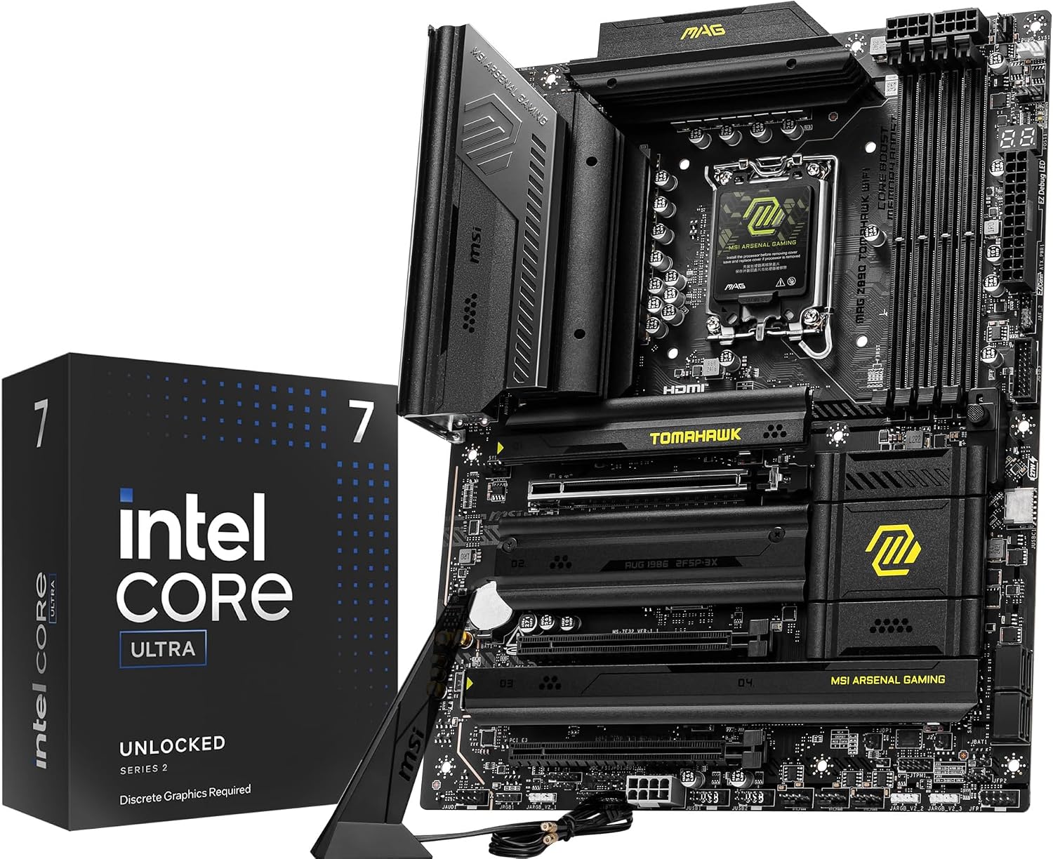 Bundle Intel Core Ultra7 265KF CPU w/ Z890 Motherboard Combo | paired with msi MAG Z890 Tomahawk WiFi Gaming mobo, Processor with 20 cores up to 5.5 GHz, 36MB Cache