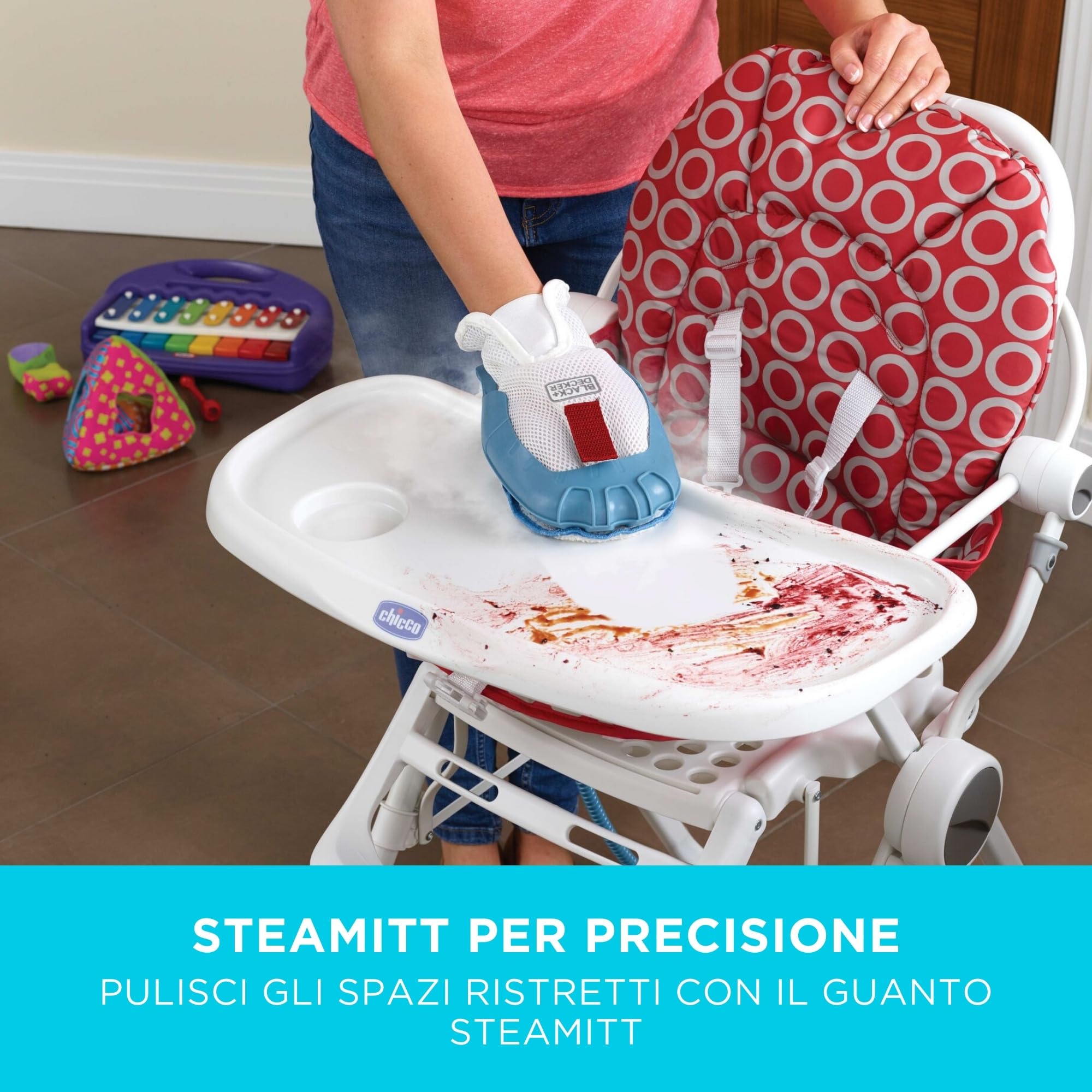 BLACK+DECKER Scopa a vapore 9 in 1 con pulitore portatile e guanto SteaMitt, 1.3kW, FSMH1351SM-QS