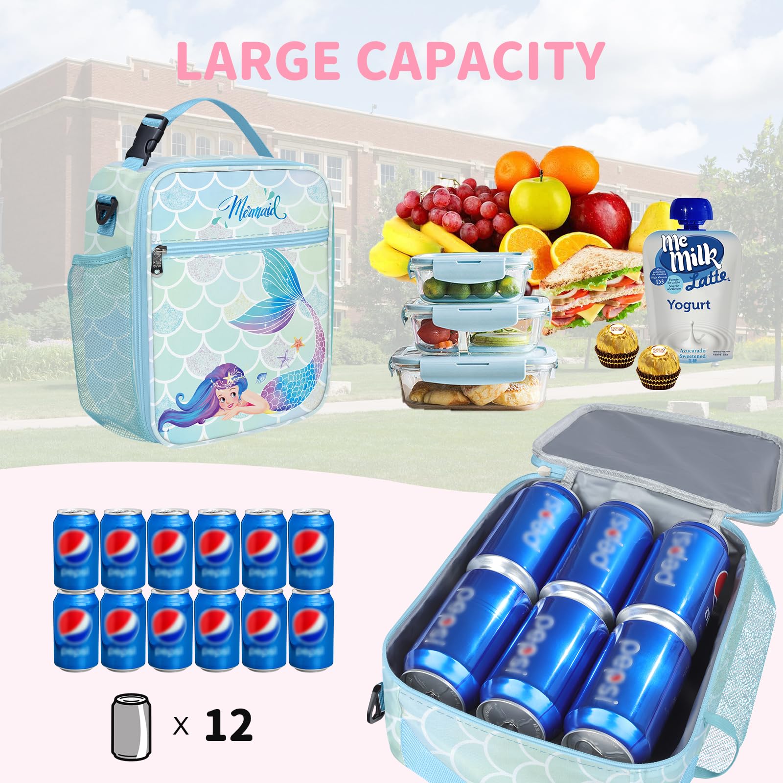 Borsa Termica Per Pranzo Bambini - Design Sportivo Con Tracolla