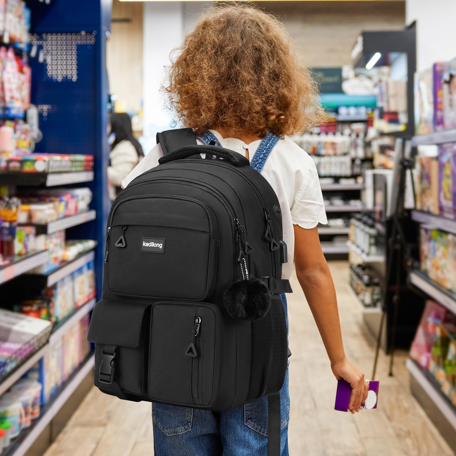 kadilong Schultasche Frauen Schulranzen Schulrucksack Mädchen Teenager Rucksack Laptop Damen Lehrertasche mit USB Ladeanschluss und Laptopfach für Uni Arbeit Business Reisen Studenten