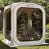 EAST OAK Screen House Tent Pop-Up, Portable Screen Room Canopy Instant Screen Tent 6 x 6 FT with Carry Bag for Patio, Backyard, Deck & Outdoor Activities, Beige