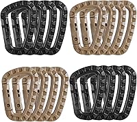 Vista 13 de Llavero de Mosquetón Táctico - Paquete de 12/15/16 Mosquetones de Polímero Duro Anillos en D Ligeros Clip de Engranaje con Resorte a Presión Ganchos