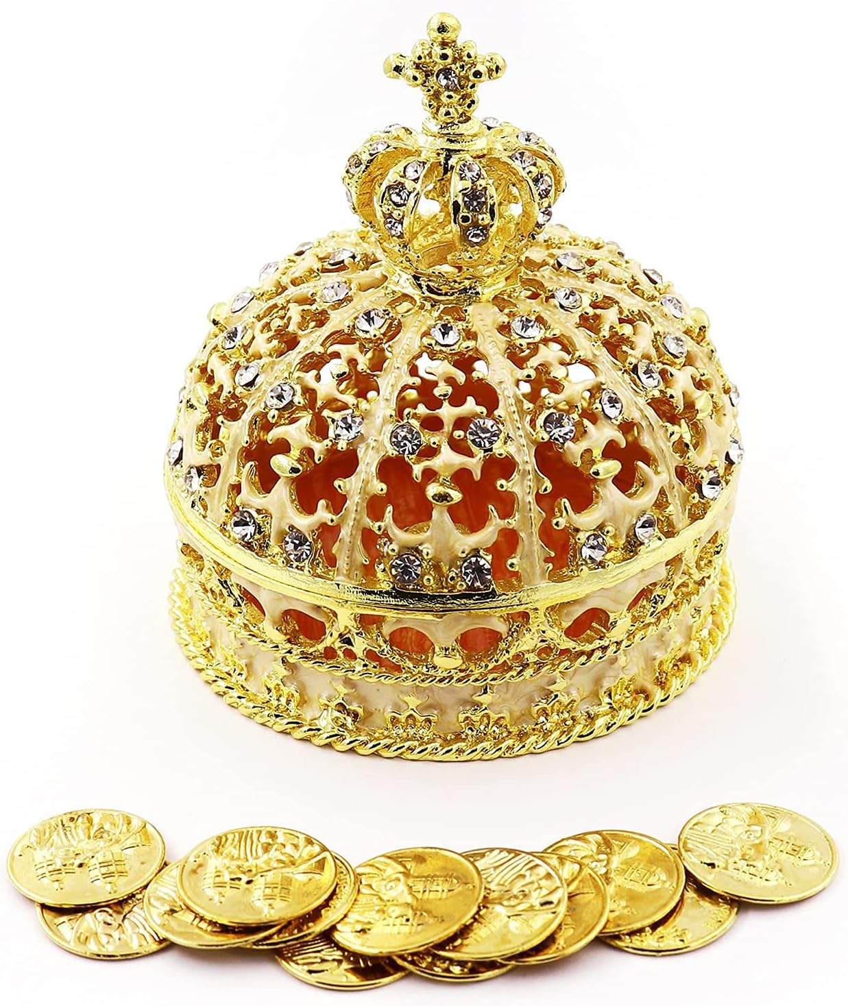 JOICE GIFT Elegant Crown Wedding Arras with 13 Coins Set