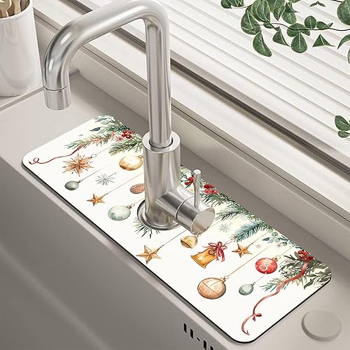 Miniatura 54 de Tapete protector contra salpicaduras para fregadero de cocina floral naranja retro de los años 70, tapete absorbente de secado rápido, tapete de