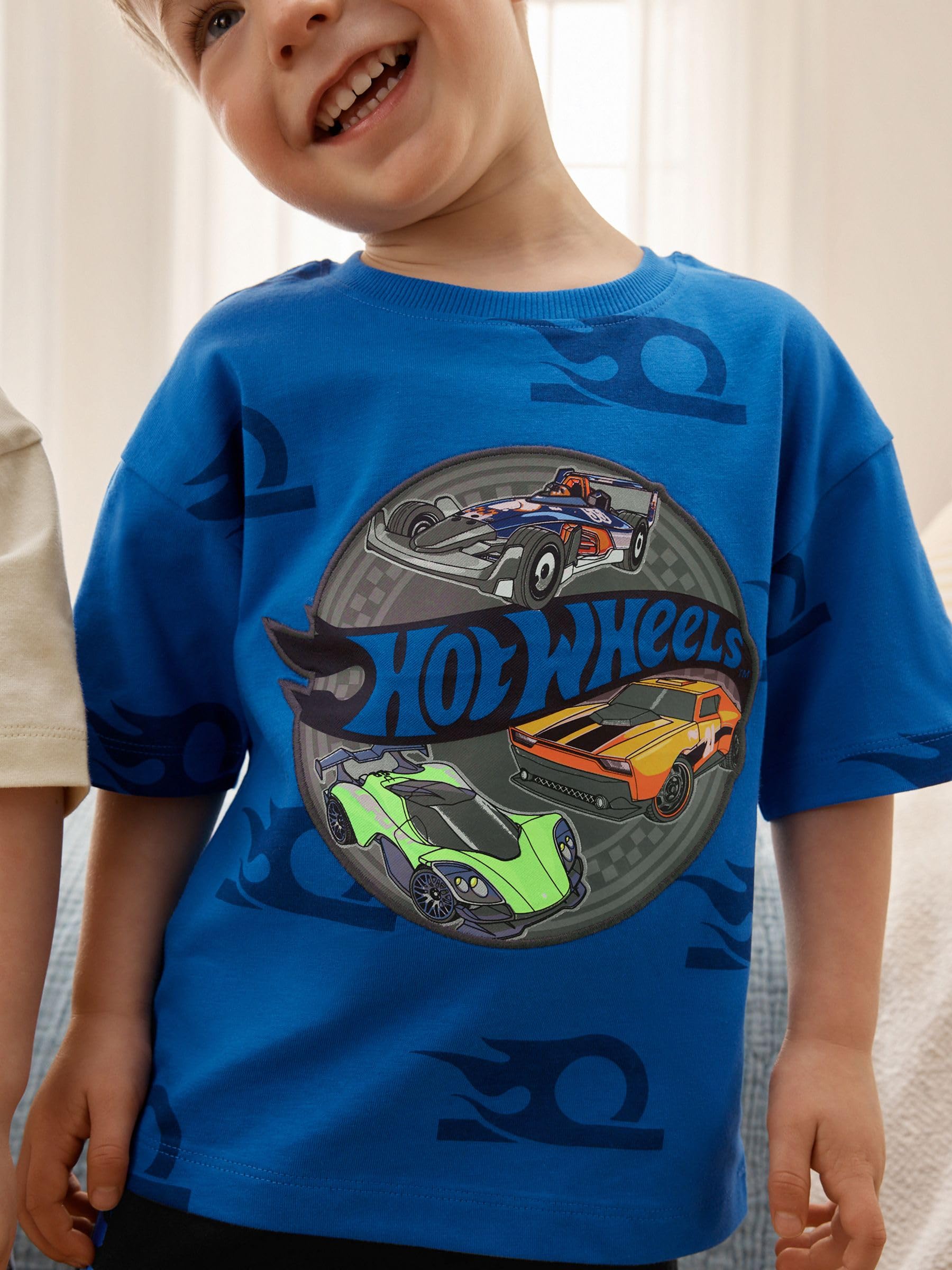 NEXT Jungen 2er-Pack Kurze Schlafanzüge, Hot Wheels