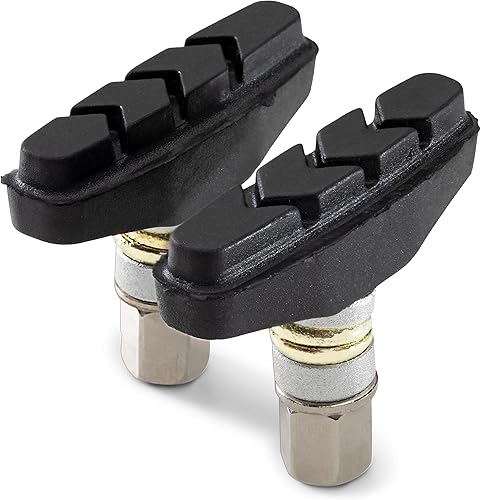 Schwinn Pastillas de freno de bicicleta con poste roscado, diseñadas para frenos de tracción lineales, material de frenado resistente, diseño