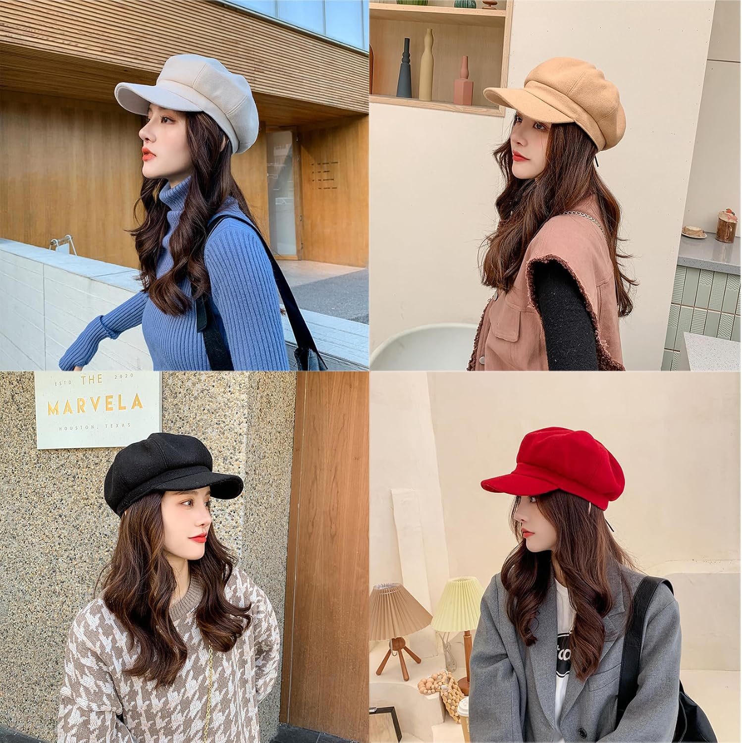 Women Newsboy Cap Ivy Golf Hat Cabbie Visor Beret Hats - Image 7