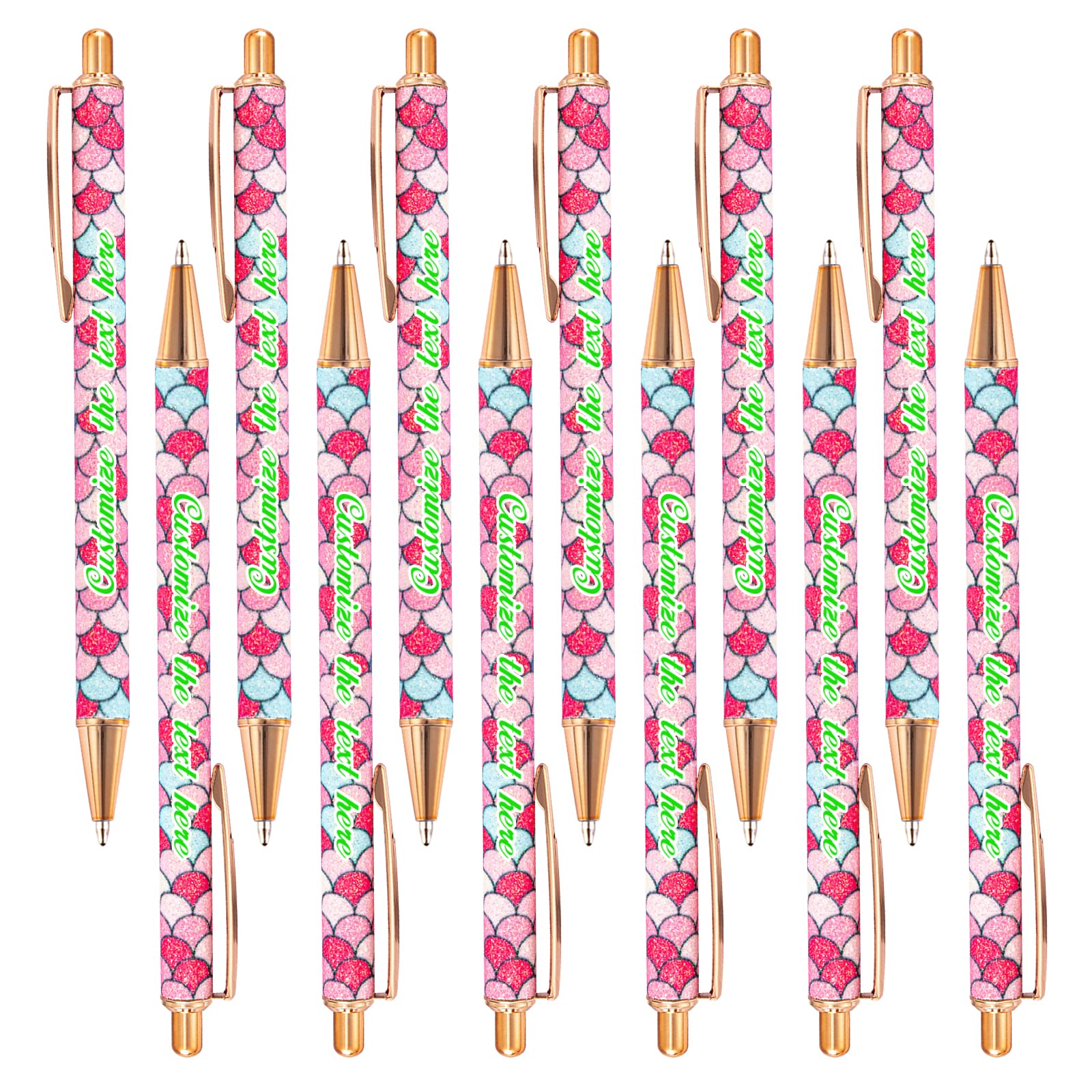 Custom Ballpoint Pen with Name - Personalized Red Ballpoint Pen for Women - Black Ink Pen - Smooth Writing - Cute Glitter Pen for Birthday, Graduation, Teacher's Day - Pretty Journaling Pen - 96PCS