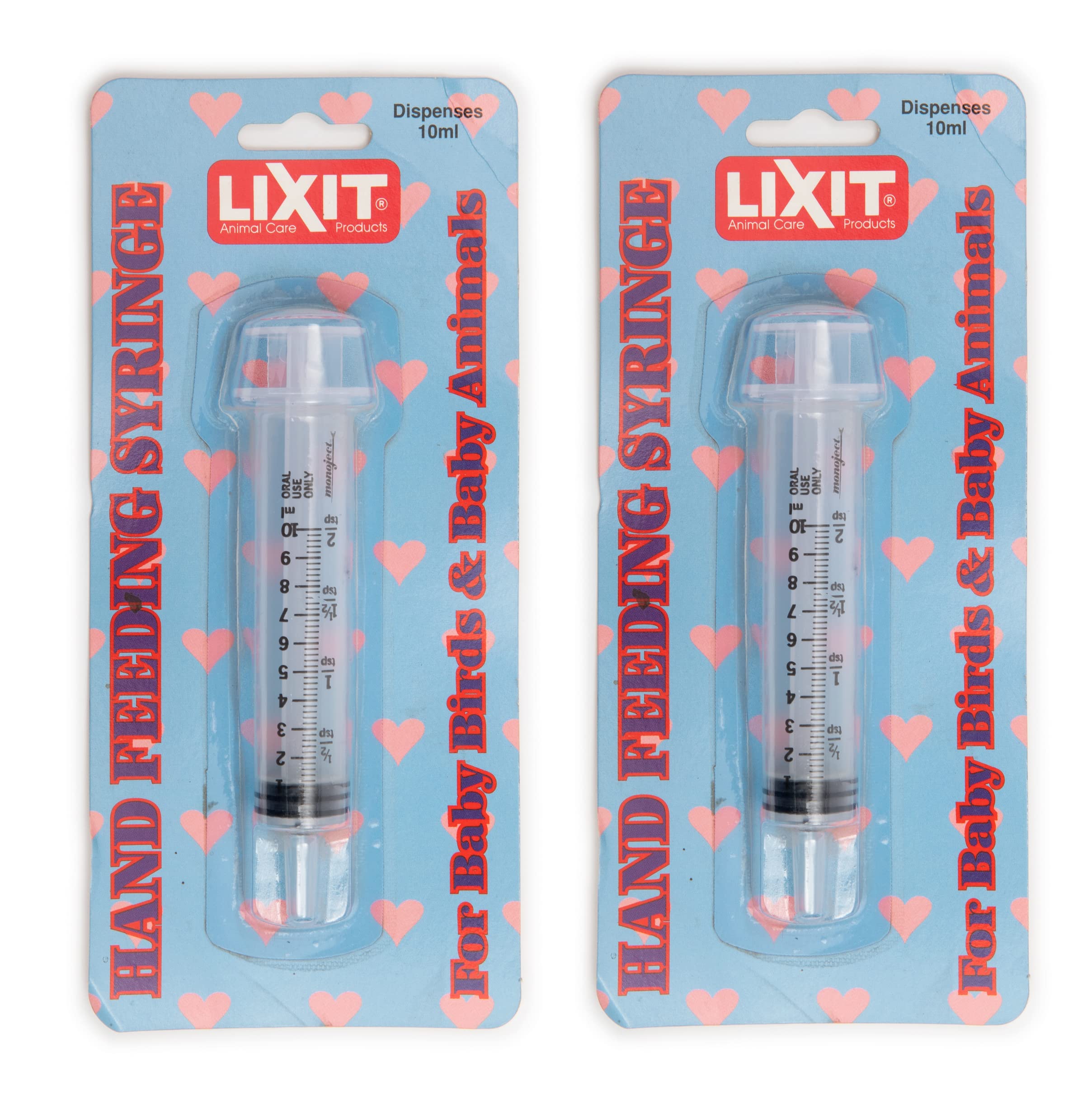 Lixit Hand Feeding Syringes for Puppies, Kittens, Rabbits and Other Baby Animals (10ML Pack of 2)