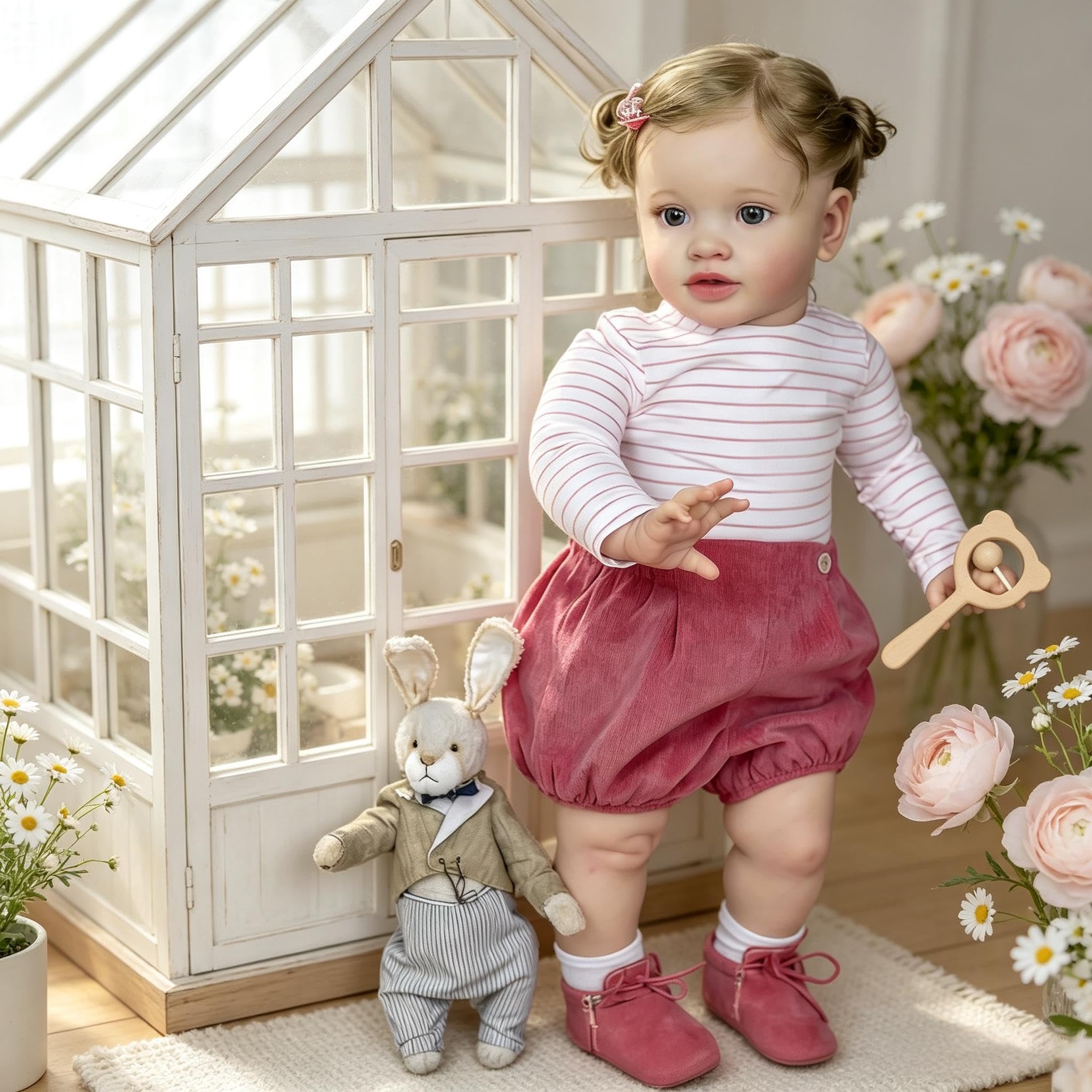 RXDOLL Duży rozmiar realistyczne lalki Reborn maluch dziewczynka Pippa 66 cm realistyczne lalki Reborn Baby Dolls miękka tkanina winylowa ciało lalki niemowlęce, które wyglądają jak prawdziwe życie