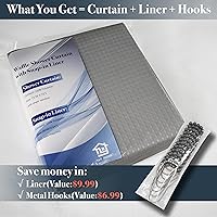 Vista 4 de N&Y HOME - Juego de cortina de ducha de punto gofrado con forro y ganchos